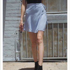 Brandy Melville Baby Blue Wrap Mini Skirt
